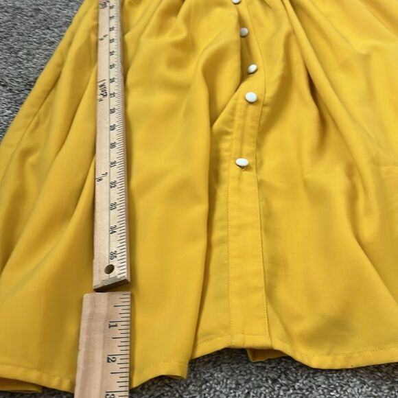 ModCloth Mustard Midi Sundress, Romantic CottageCore Button front Lace - Small - Picture 12 of 13